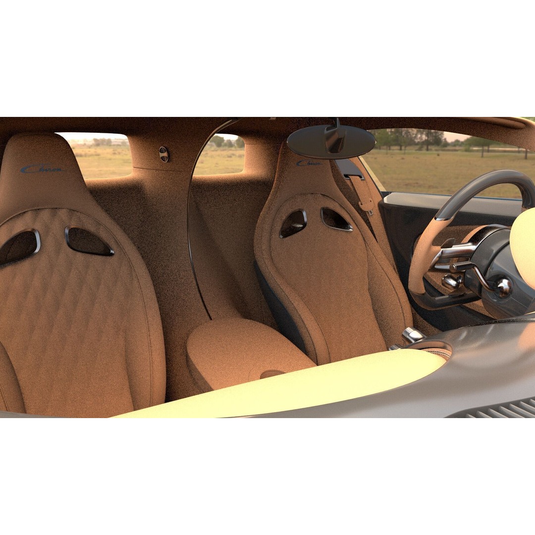 Bugatti Chiron 3D Model – Rigged Game-Ready Asset, FBX, OBJ - View 9