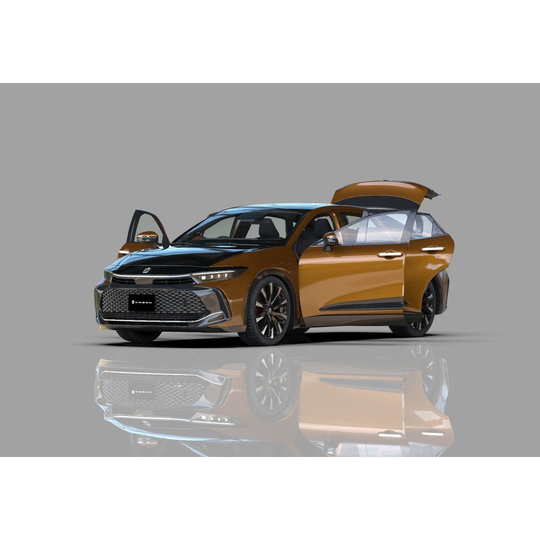 Toyota Crown Cross 2022 3D Model – High Poly Luxury Sedan, FBX, OBJ, Blender - View 18