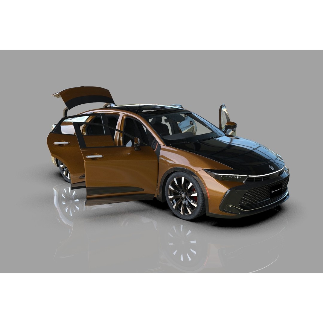 Toyota Crown Cross 2022 3D Model – High Poly Luxury Sedan, FBX, OBJ, Blender - View 19