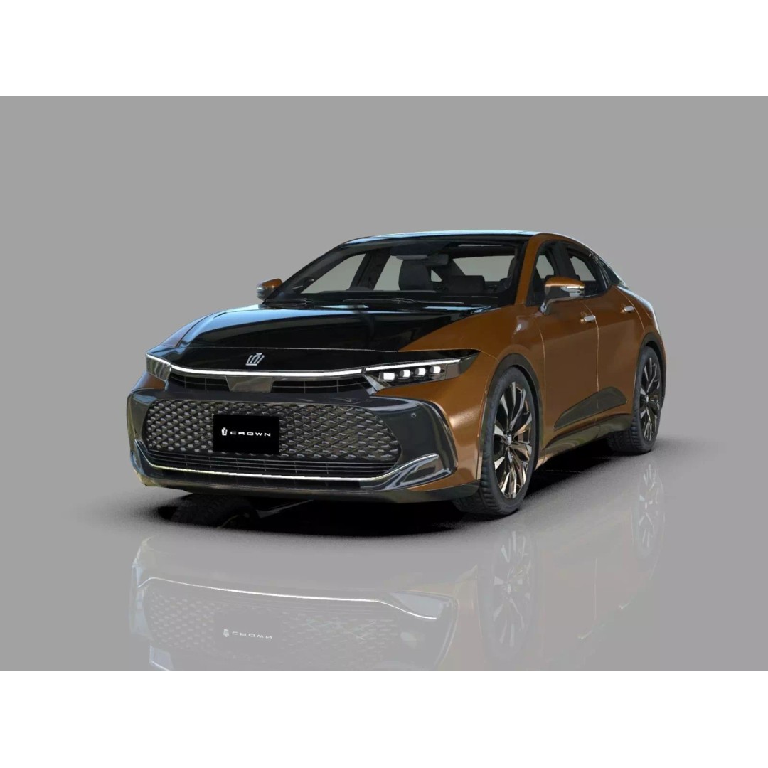 Toyota Crown Cross 2022 3D Model – High Poly Luxury Sedan, FBX, OBJ, Blender - View 2