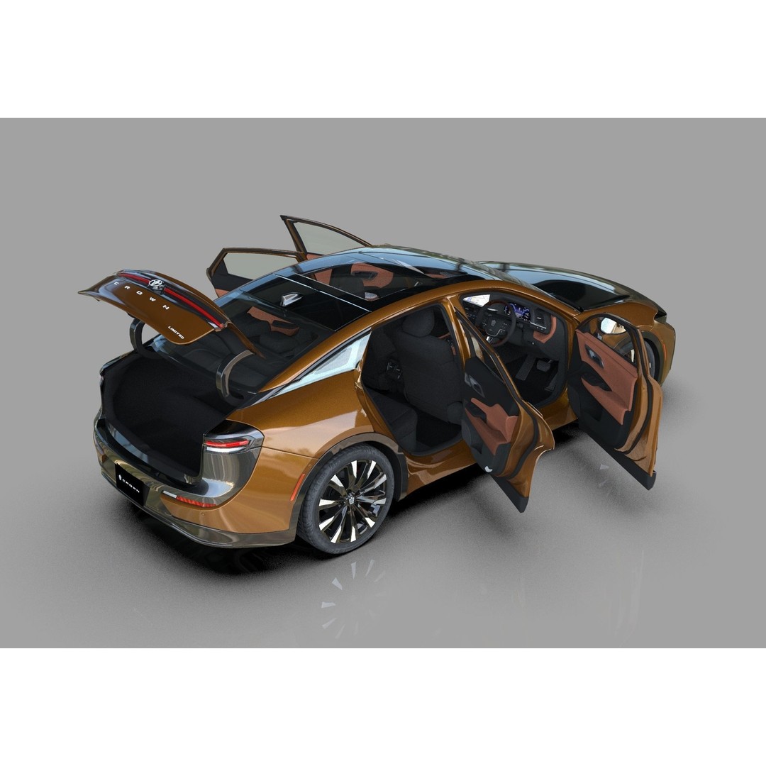 Toyota Crown Cross 2022 3D Model – High Poly Luxury Sedan, FBX, OBJ, Blender - View 22