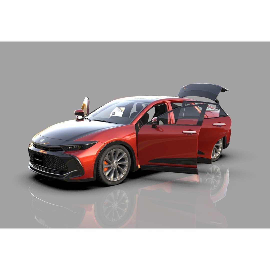 Toyota Crown Cross 2022 3D Model – High Poly Luxury Sedan, FBX, OBJ, Blender - View 27