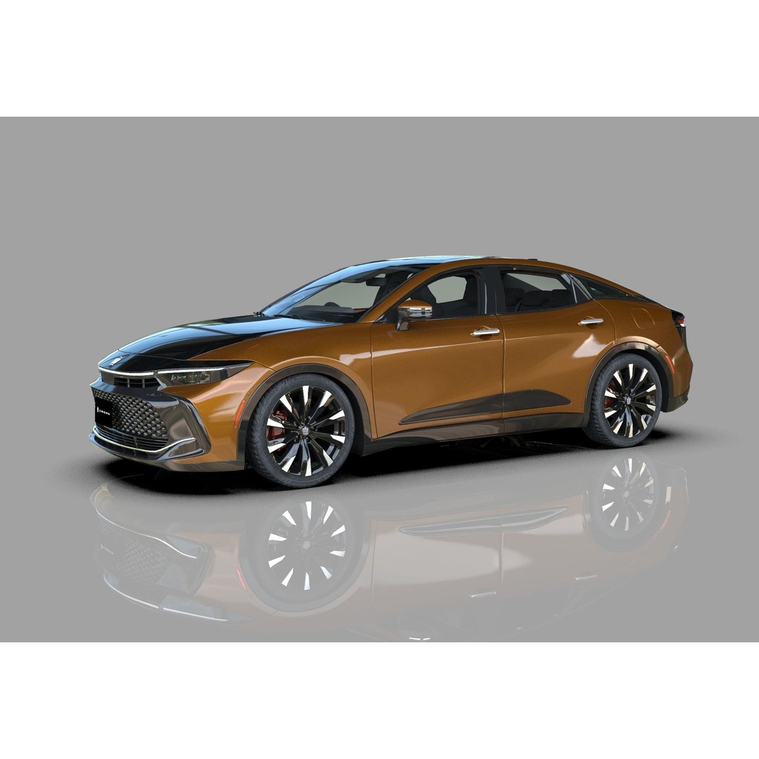 Toyota Crown Cross 2022 3D Model – High Poly Luxury Sedan, FBX, OBJ, Blender - View 3