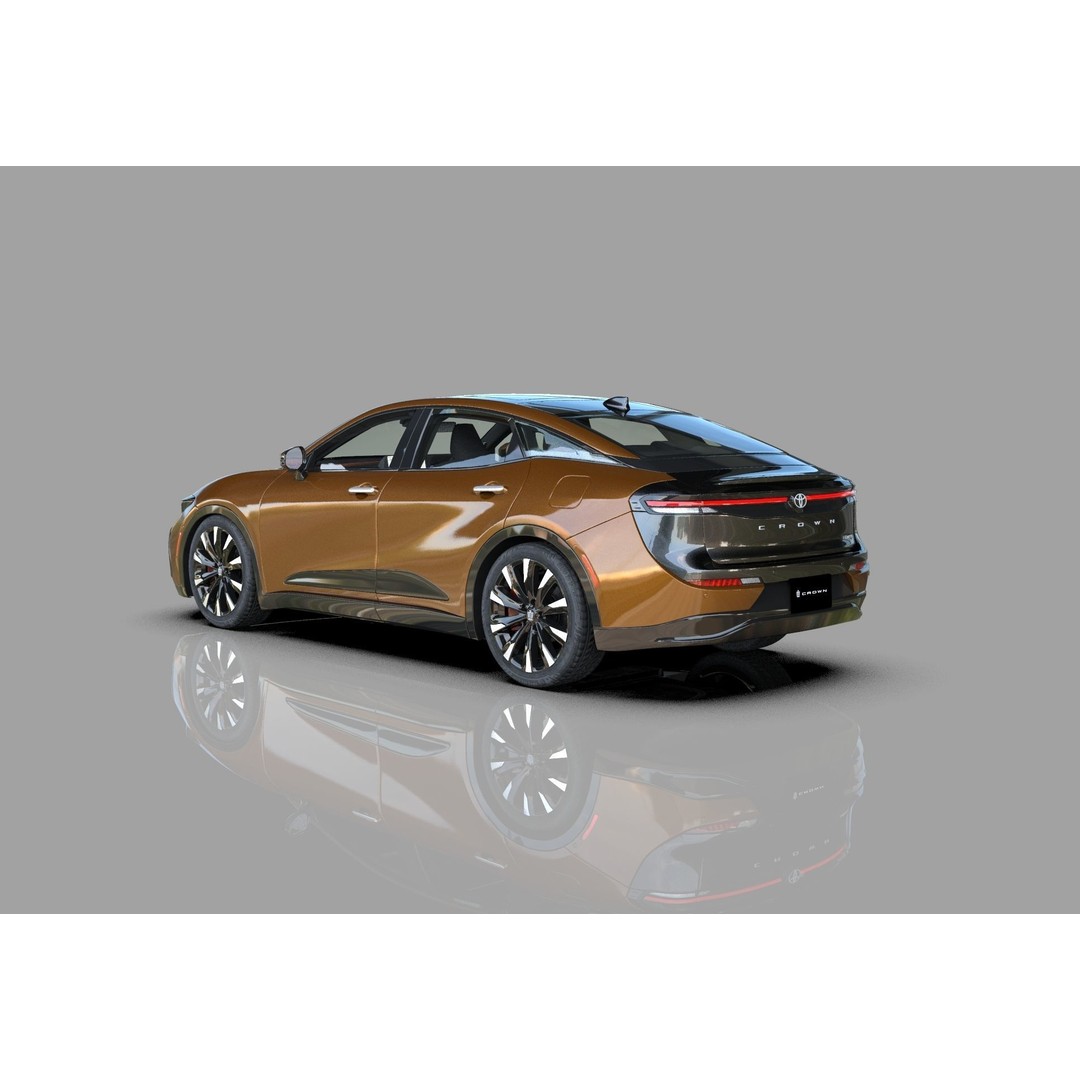 Toyota Crown Cross 2022 3D Model – High Poly Luxury Sedan, FBX, OBJ, Blender - View 5