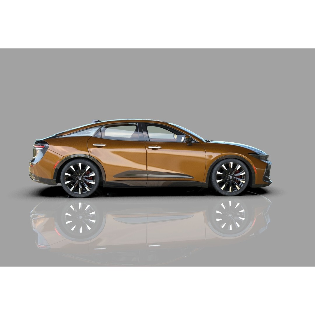 Toyota Crown Cross 2022 3D Model – High Poly Luxury Sedan, FBX, OBJ, Blender - View 6