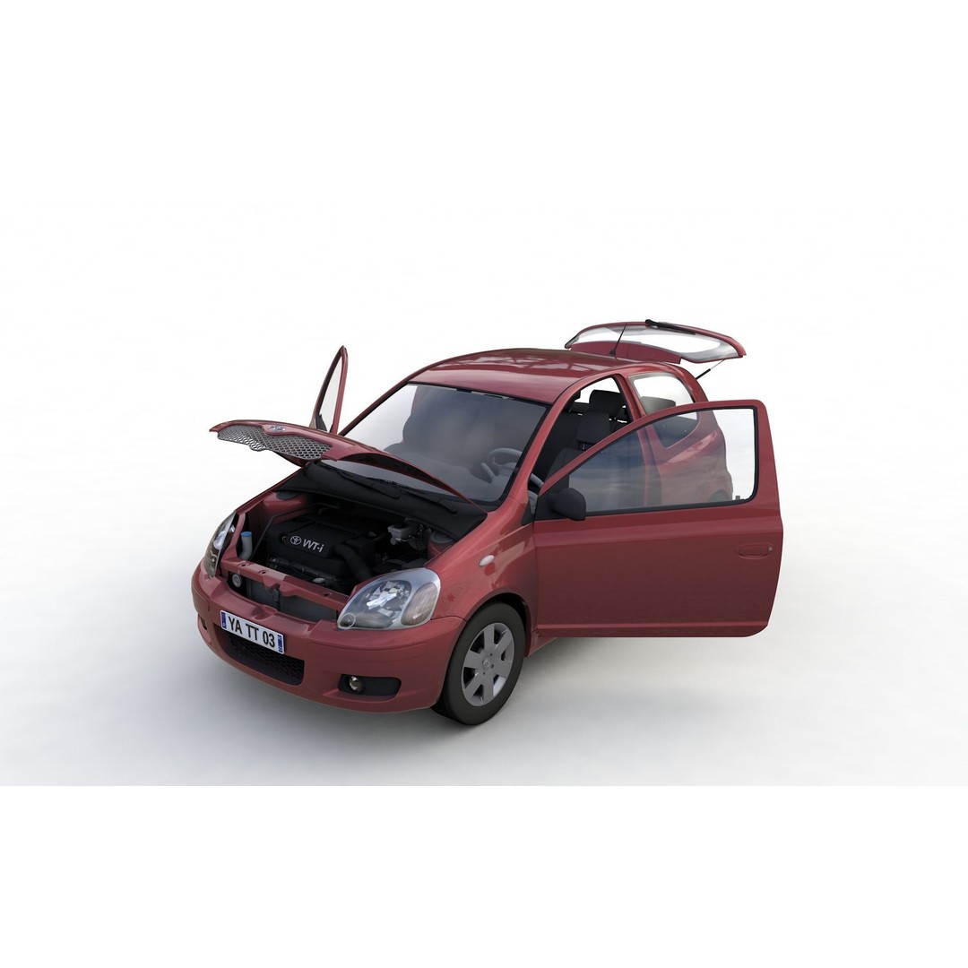 Toyota Yaris 3D Model – High Detail Compact Vehicle, FBX, OBJ - View 3