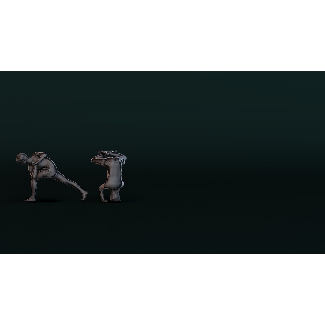 Yoga Man 3D Model – Serene Pose Collection, OBJ, STL Formats