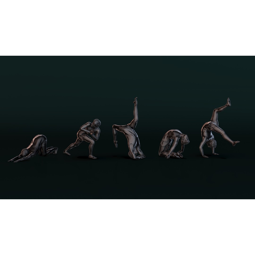 Yoga Man 3D Model – Serene Pose Collection, OBJ, STL Formats - View 12