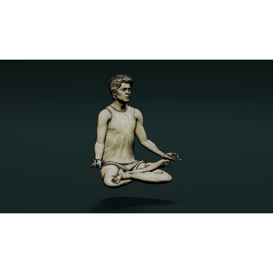 Yoga Man 3D Model – Serene Pose Collection, OBJ, STL Formats - View 4