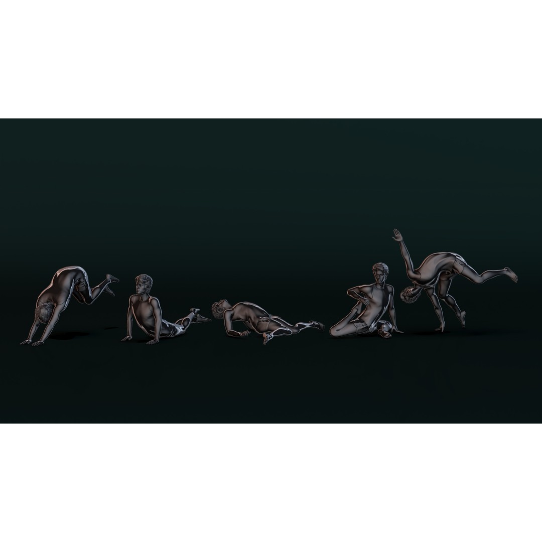 Yoga Man 3D Model – Serene Pose Collection, OBJ, STL Formats - View 5