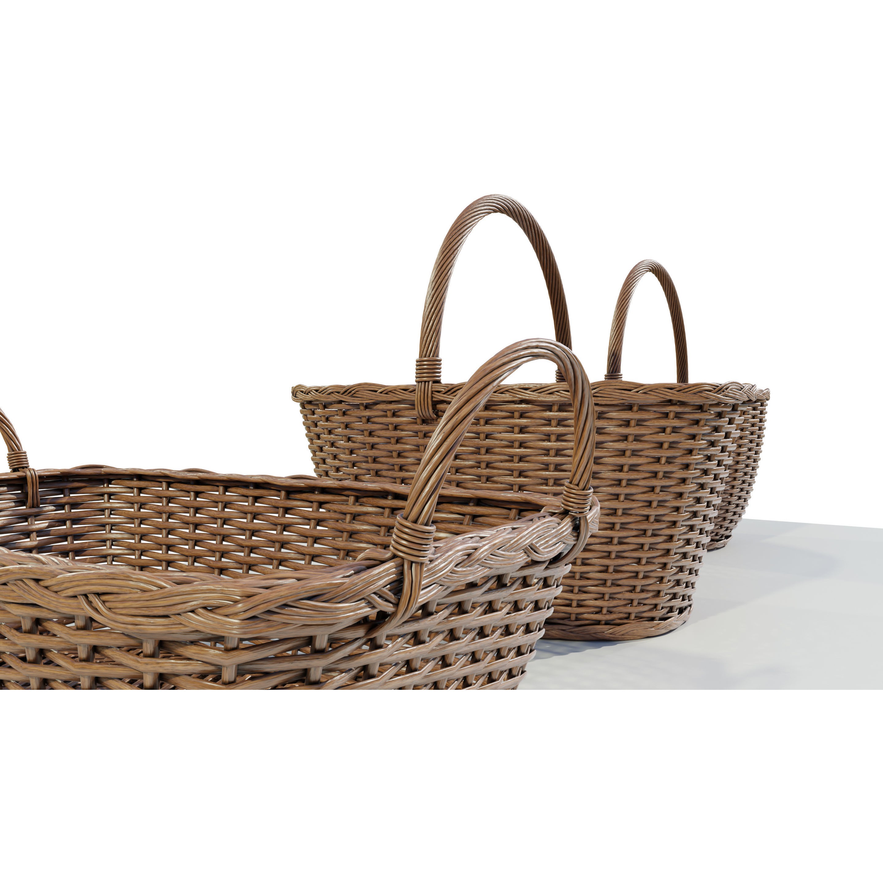 Wicker Baskets - Game-Ready 3D Model - View 10