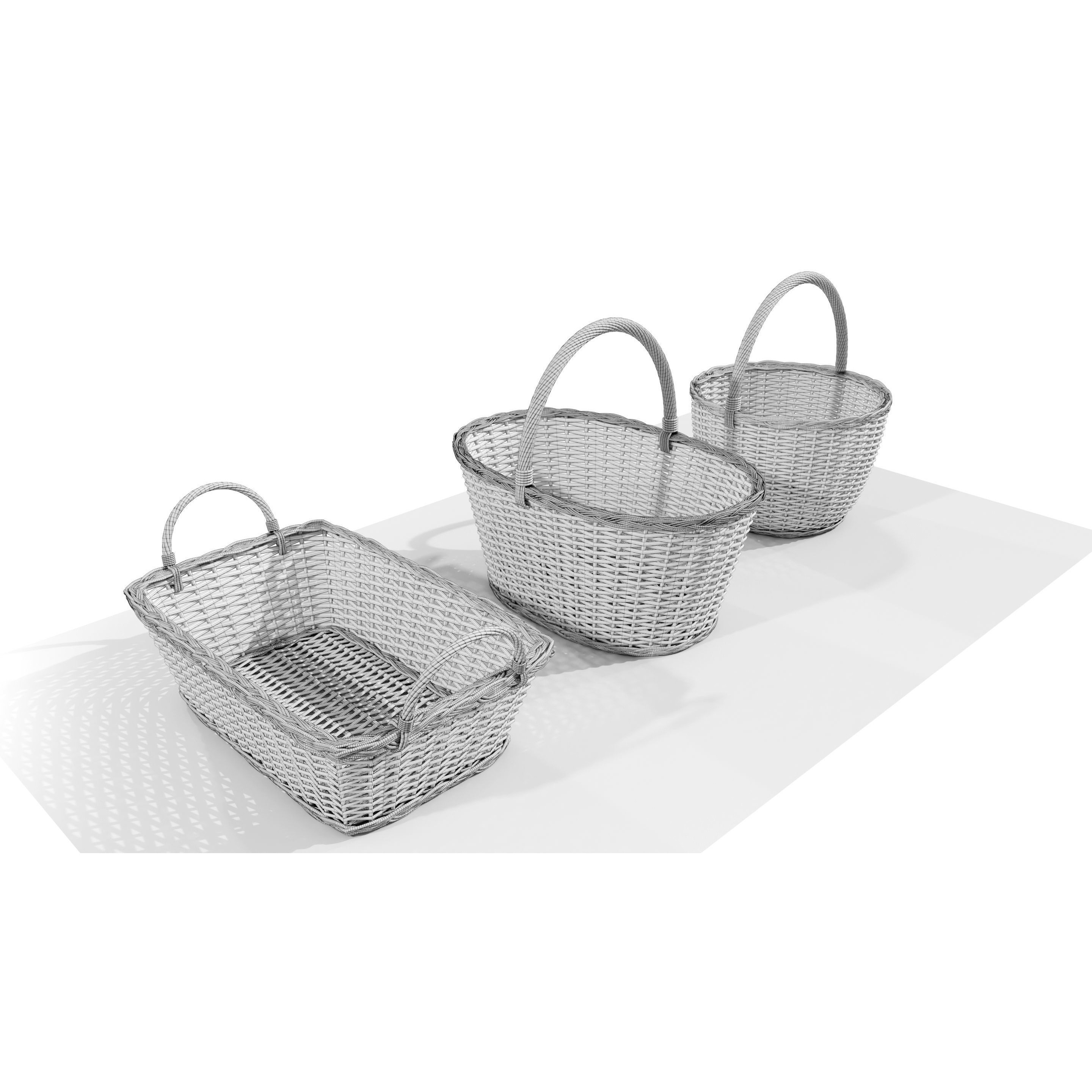 Wicker Baskets - Game-Ready 3D Model - View 12