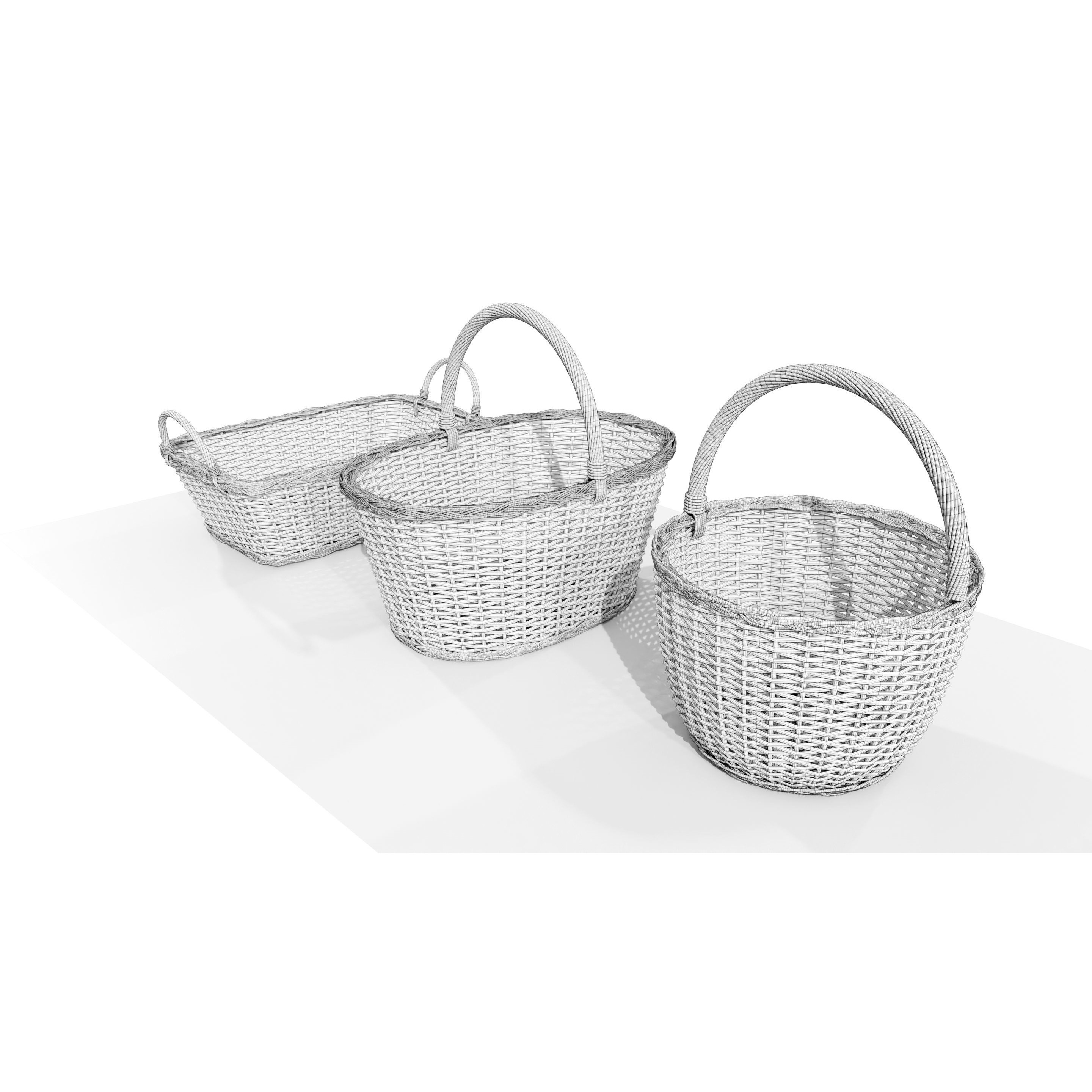Wicker Baskets - Game-Ready 3D Model - View 13