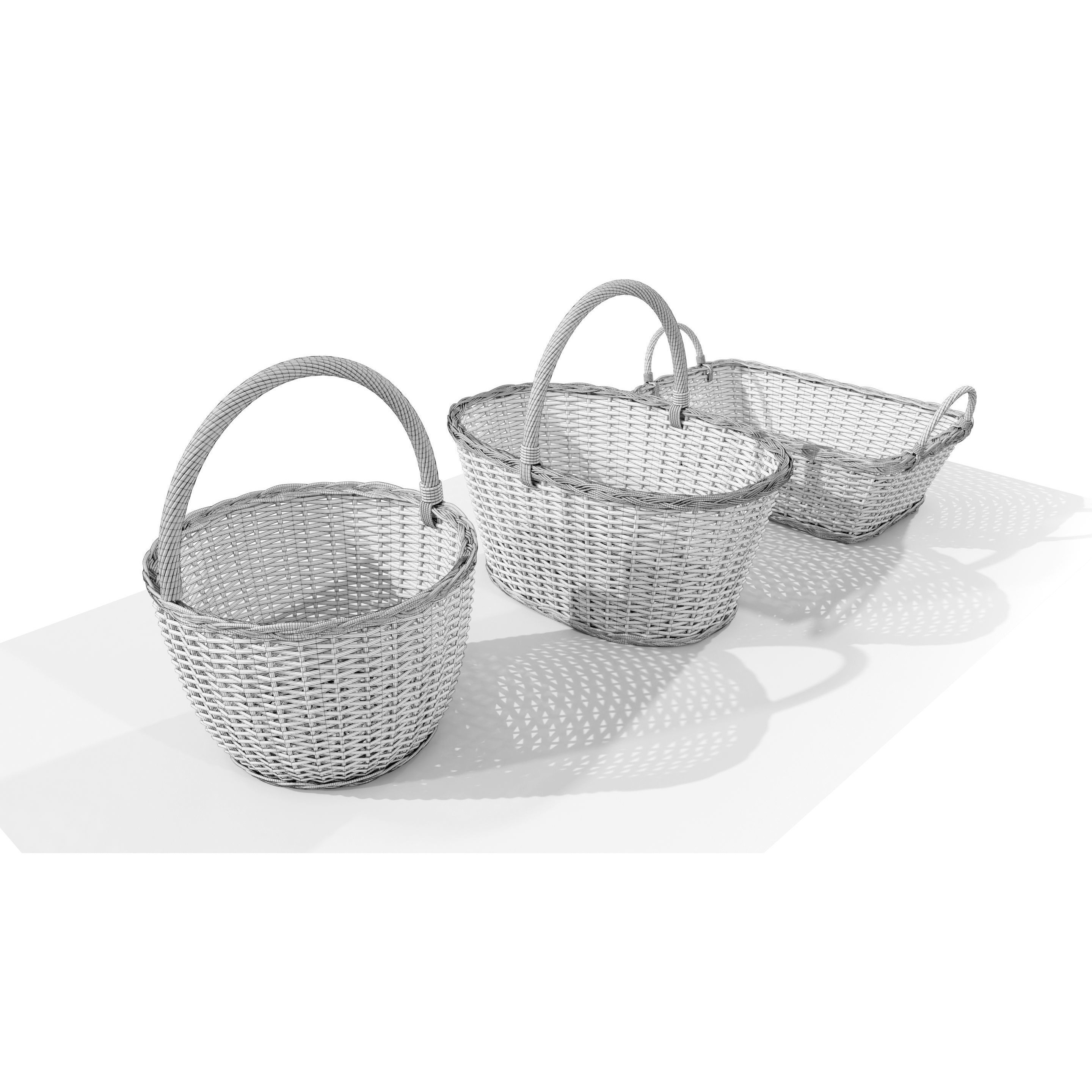 Wicker Baskets - Game-Ready 3D Model - View 14