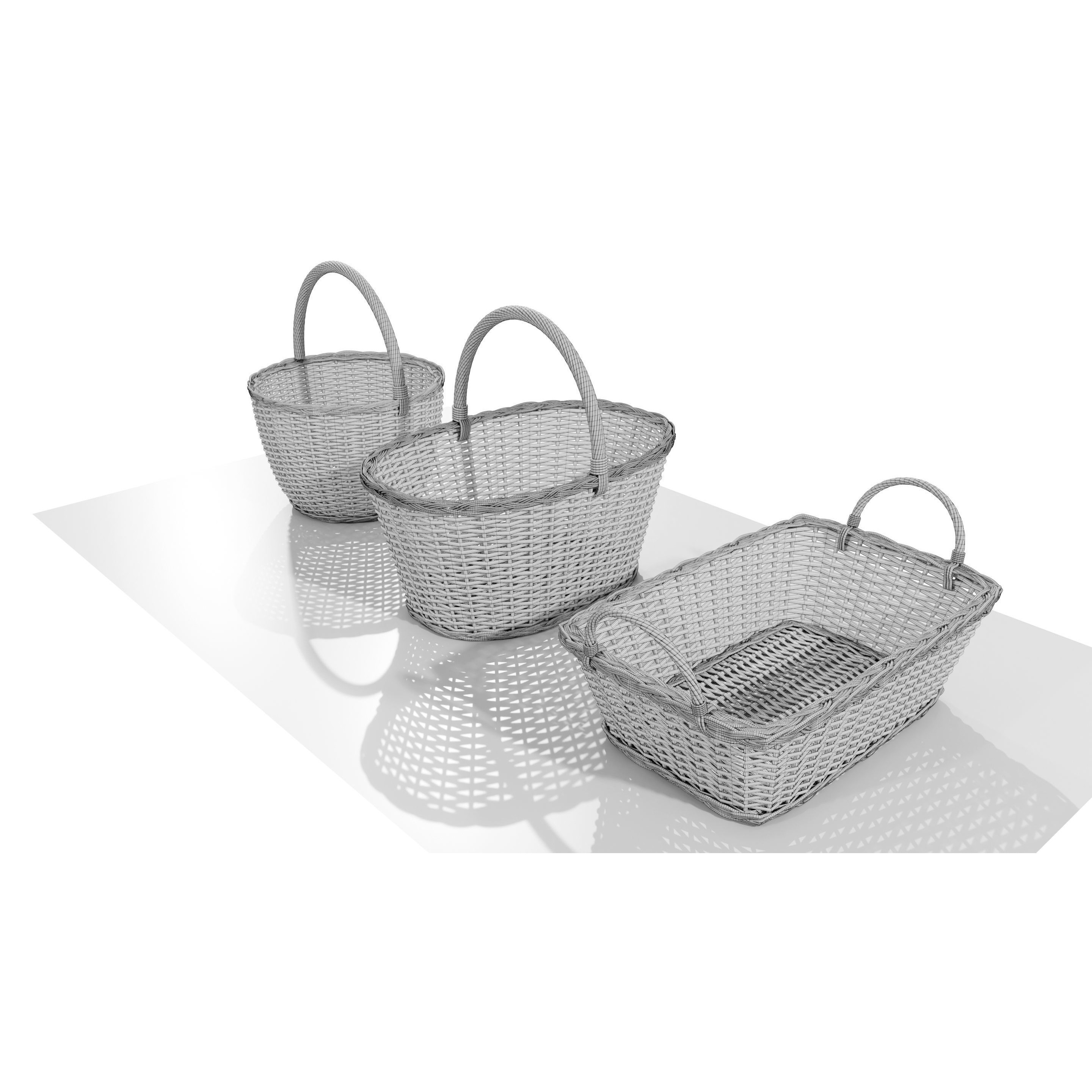 Wicker Baskets - Game-Ready 3D Model - View 15