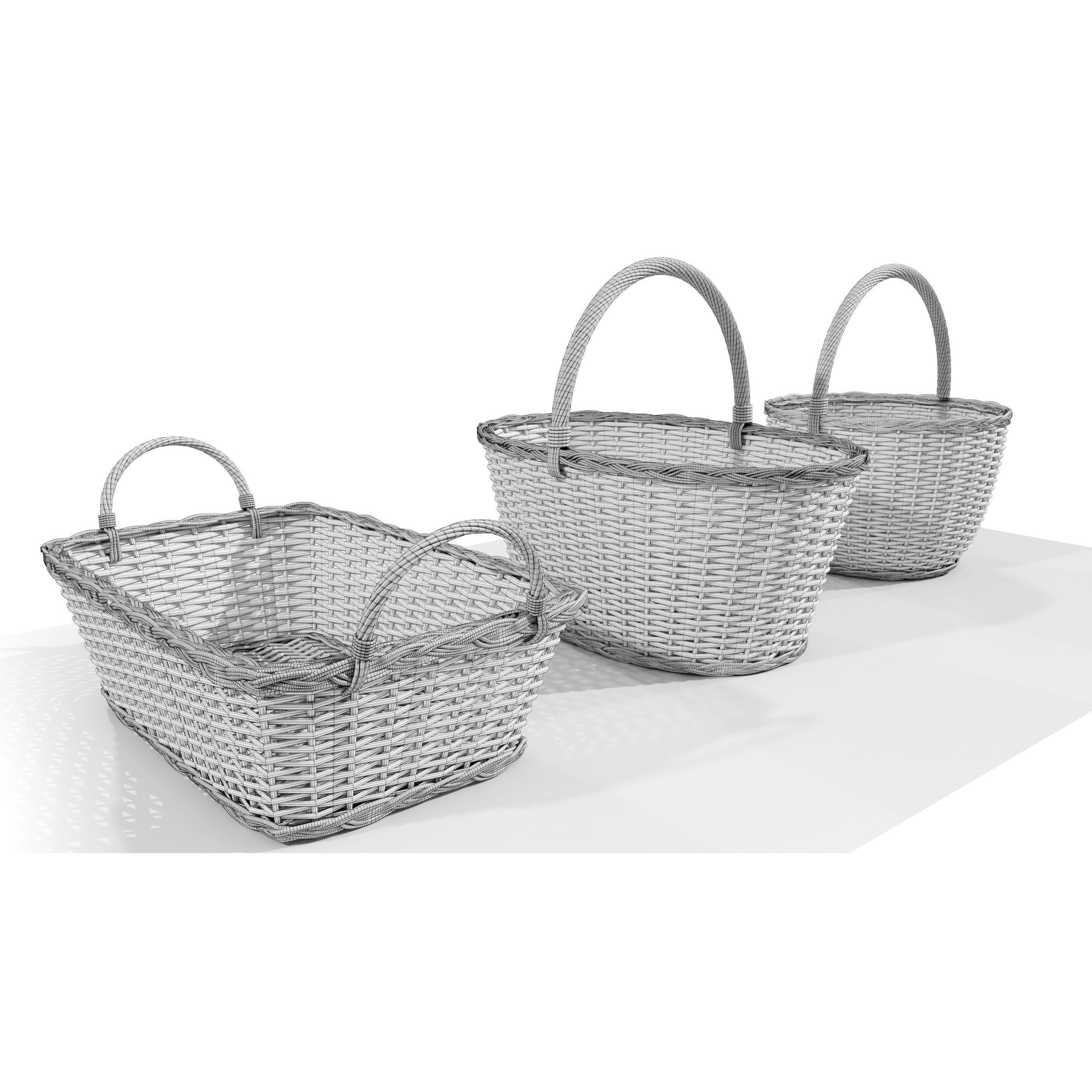 Wicker Baskets - Game-Ready 3D Model - View 16
