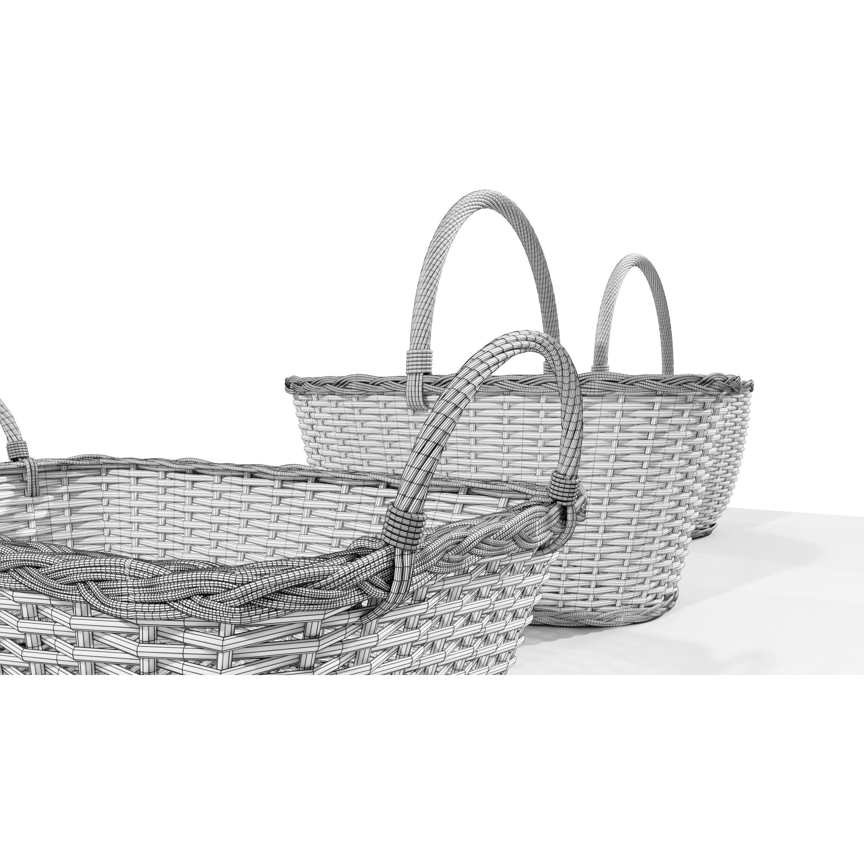 Wicker Baskets - Game-Ready 3D Model - View 19