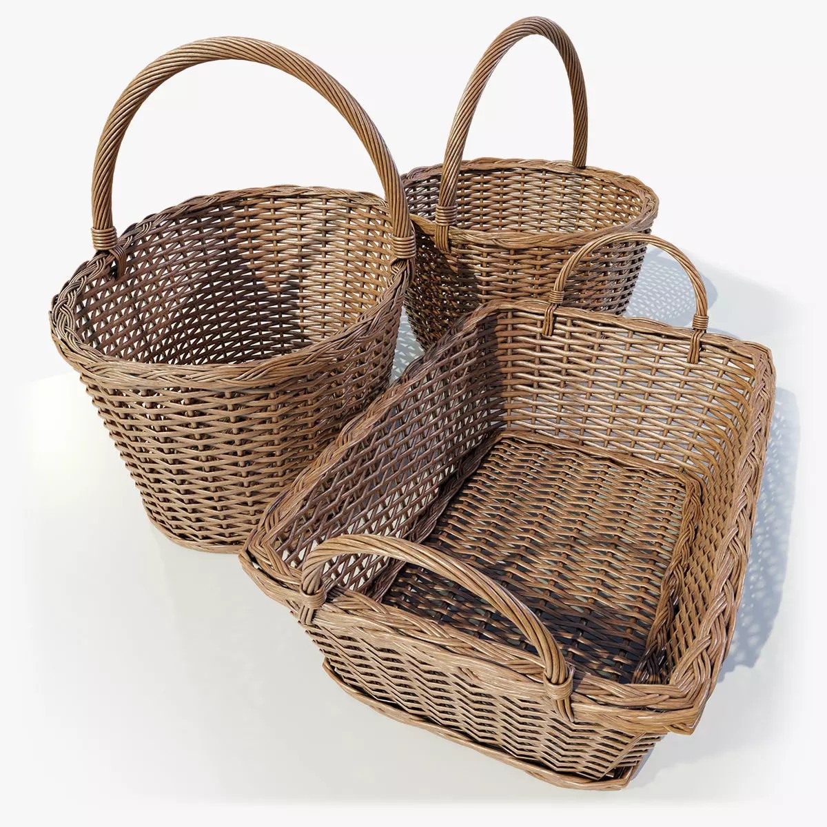 Wicker Baskets - Game-Ready 3D Model - View 2