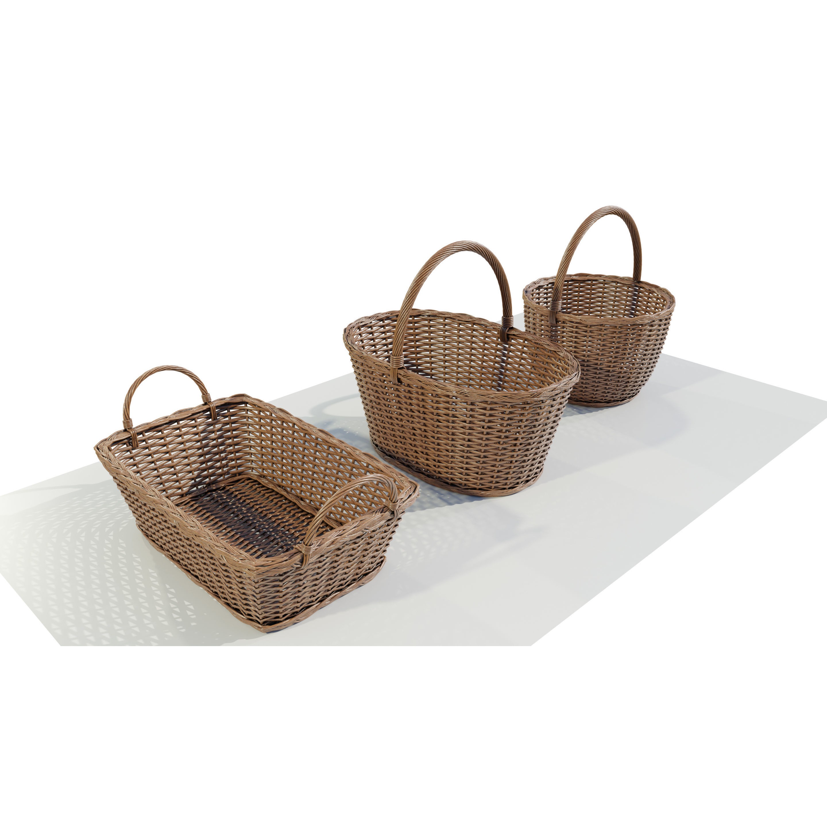 Wicker Baskets - Game-Ready 3D Model - View 3