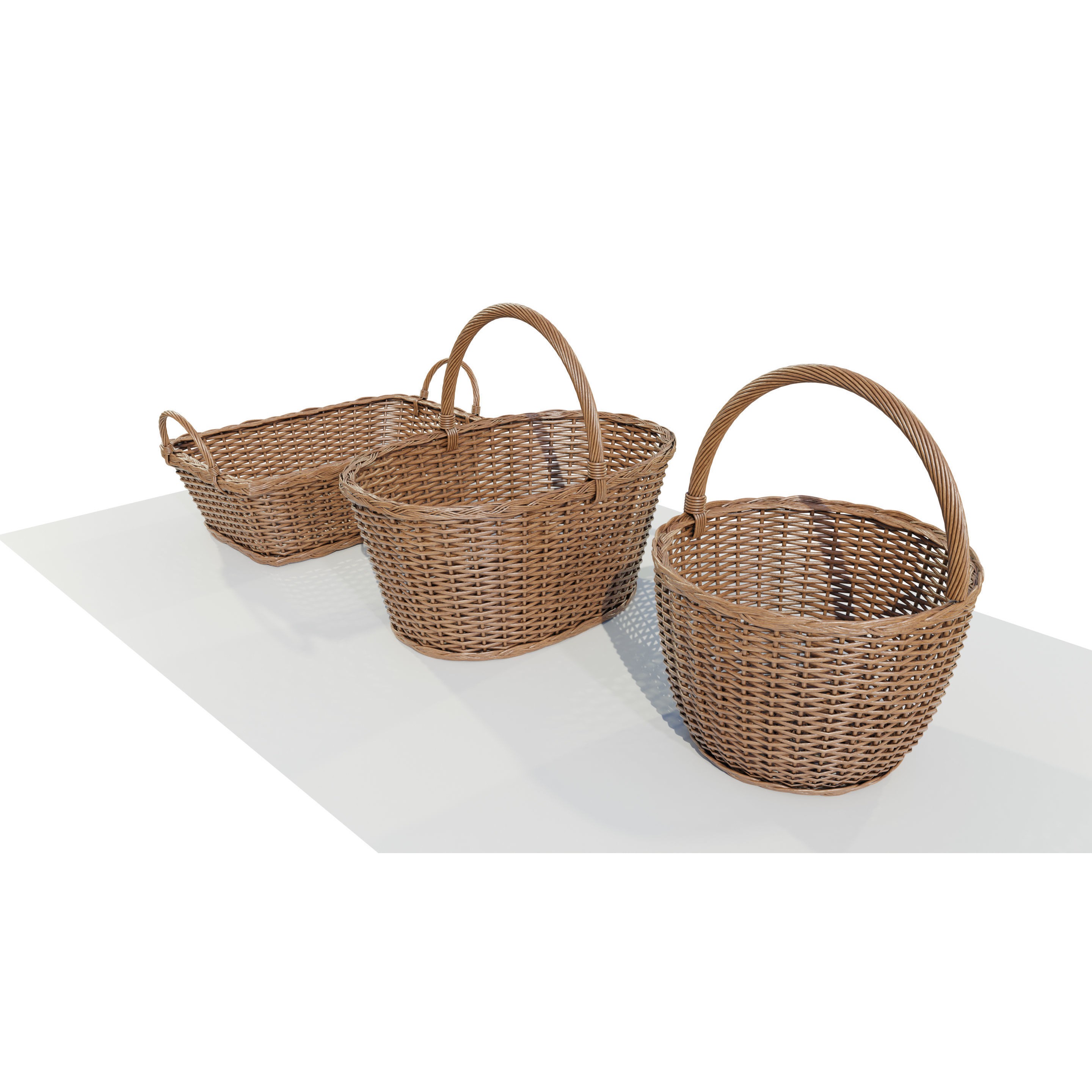 Wicker Baskets - Game-Ready 3D Model - View 4