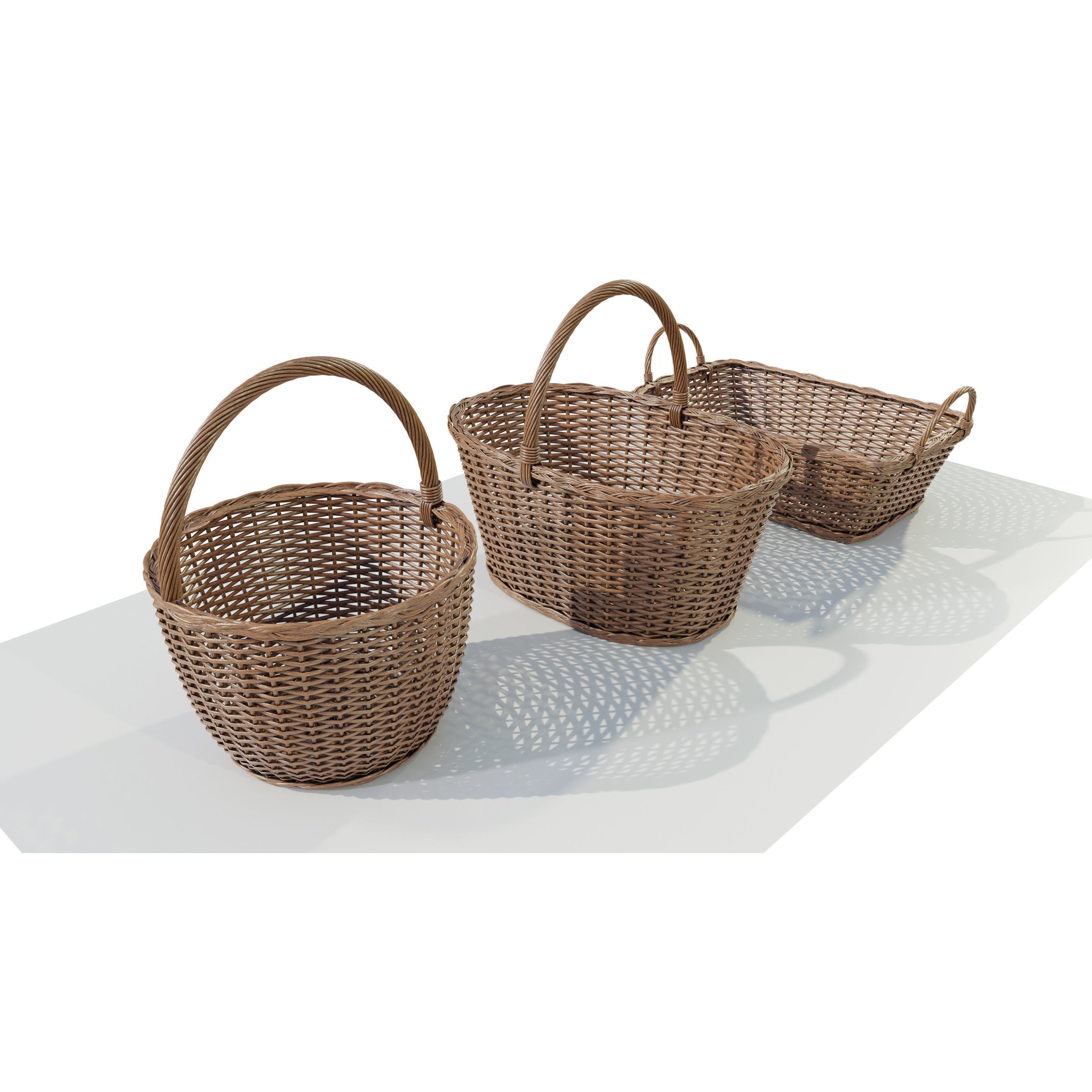 Wicker Baskets - Game-Ready 3D Model - View 5