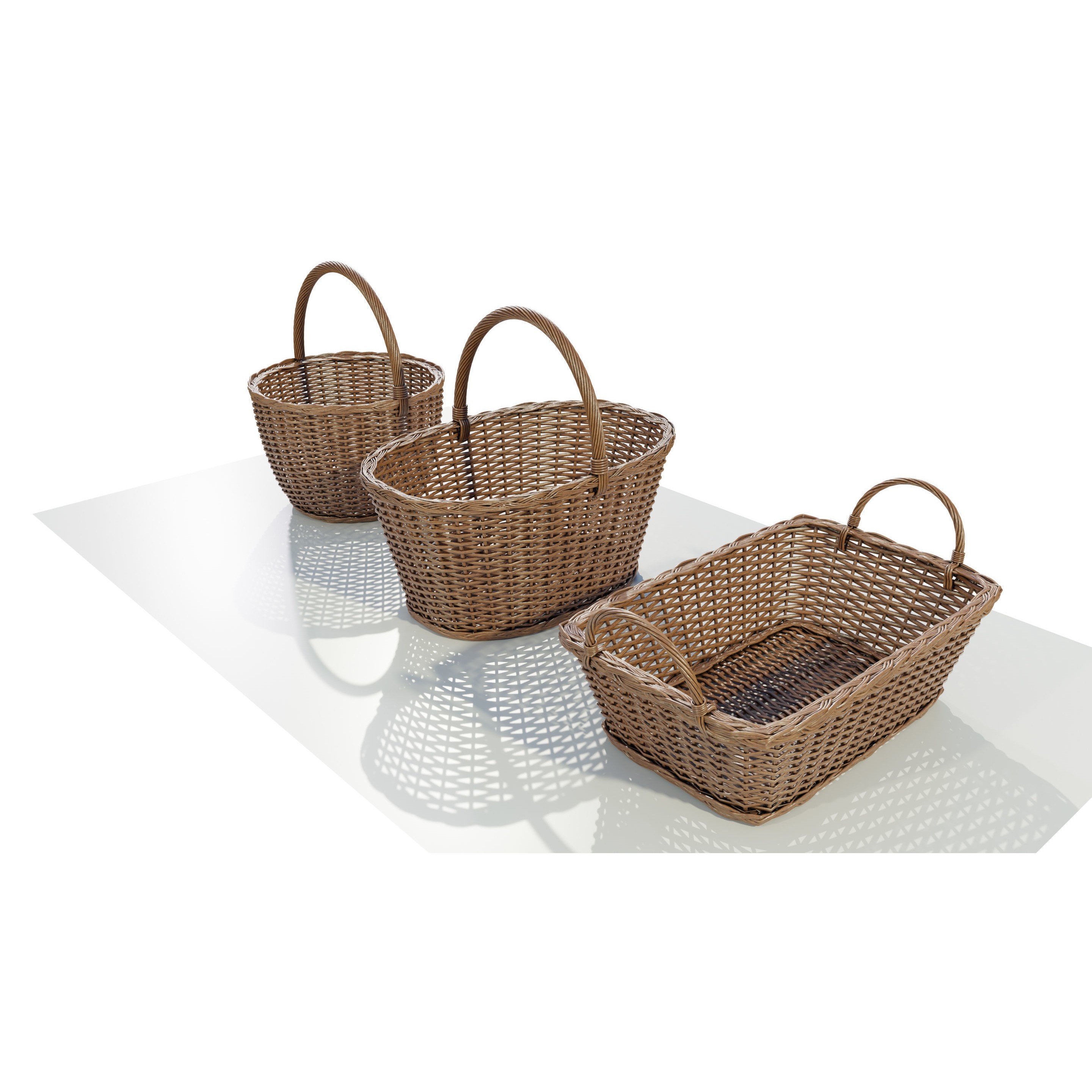 Wicker Baskets - Game-Ready 3D Model - View 6