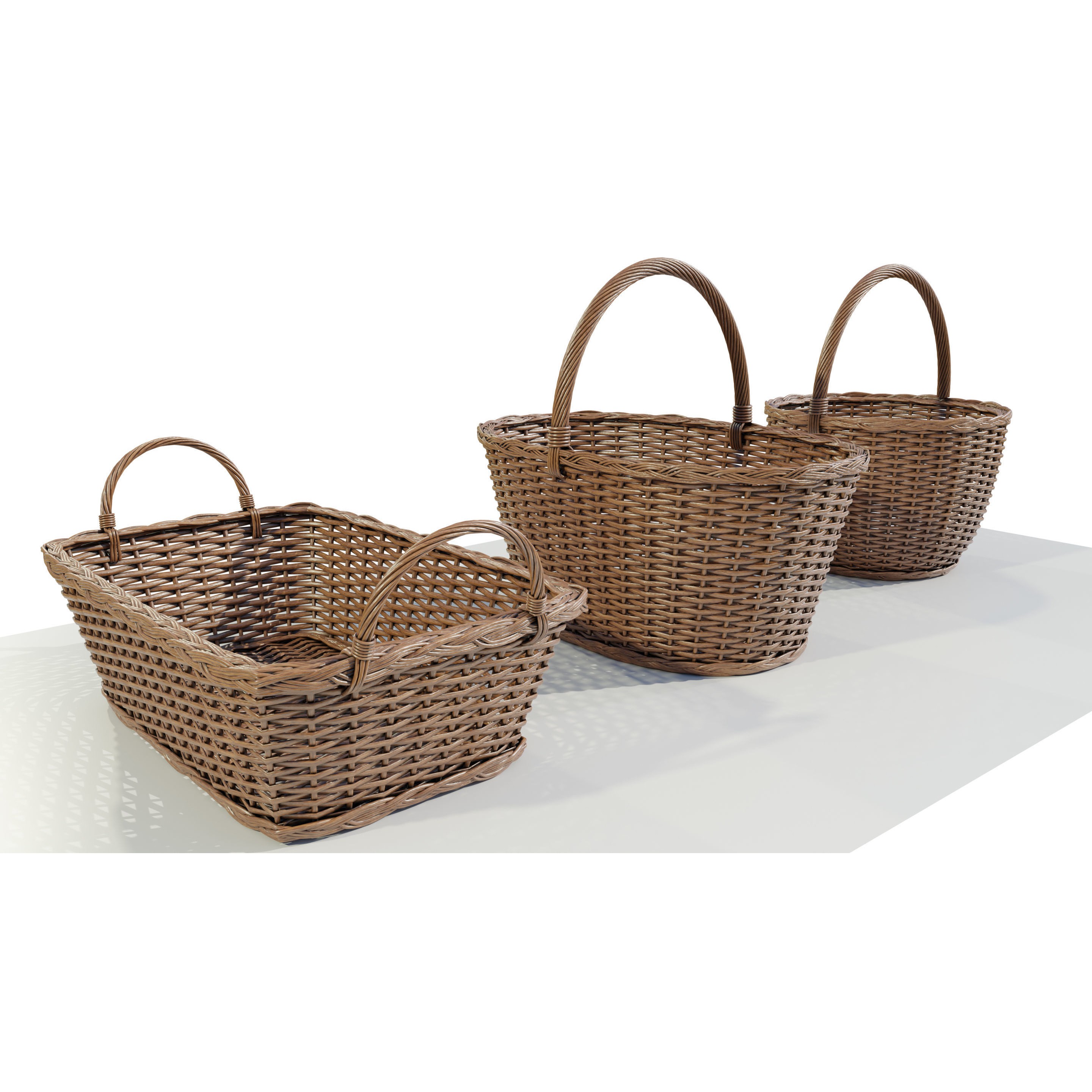 Wicker Baskets - Game-Ready 3D Model - View 7