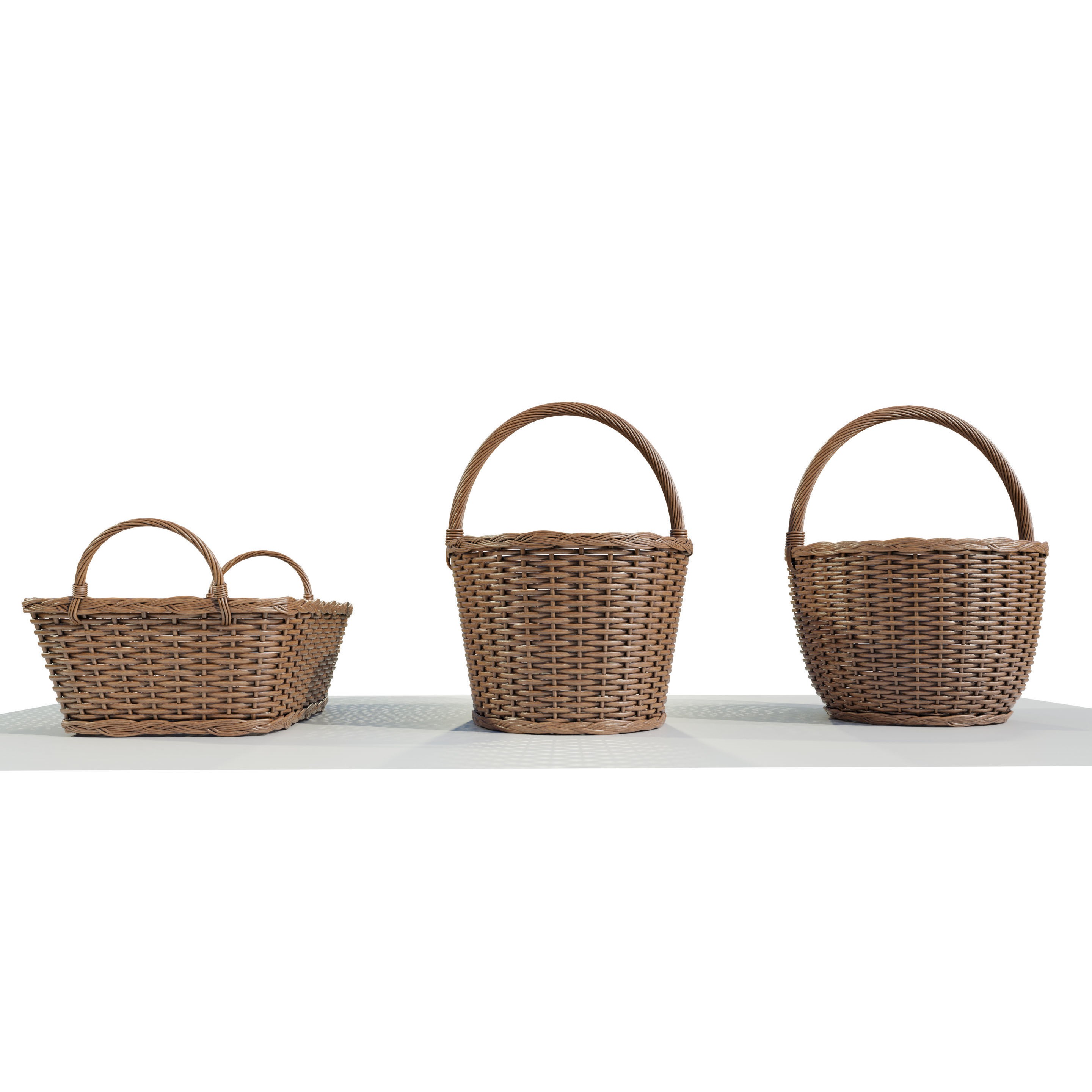 Wicker Baskets - Game-Ready 3D Model - View 8