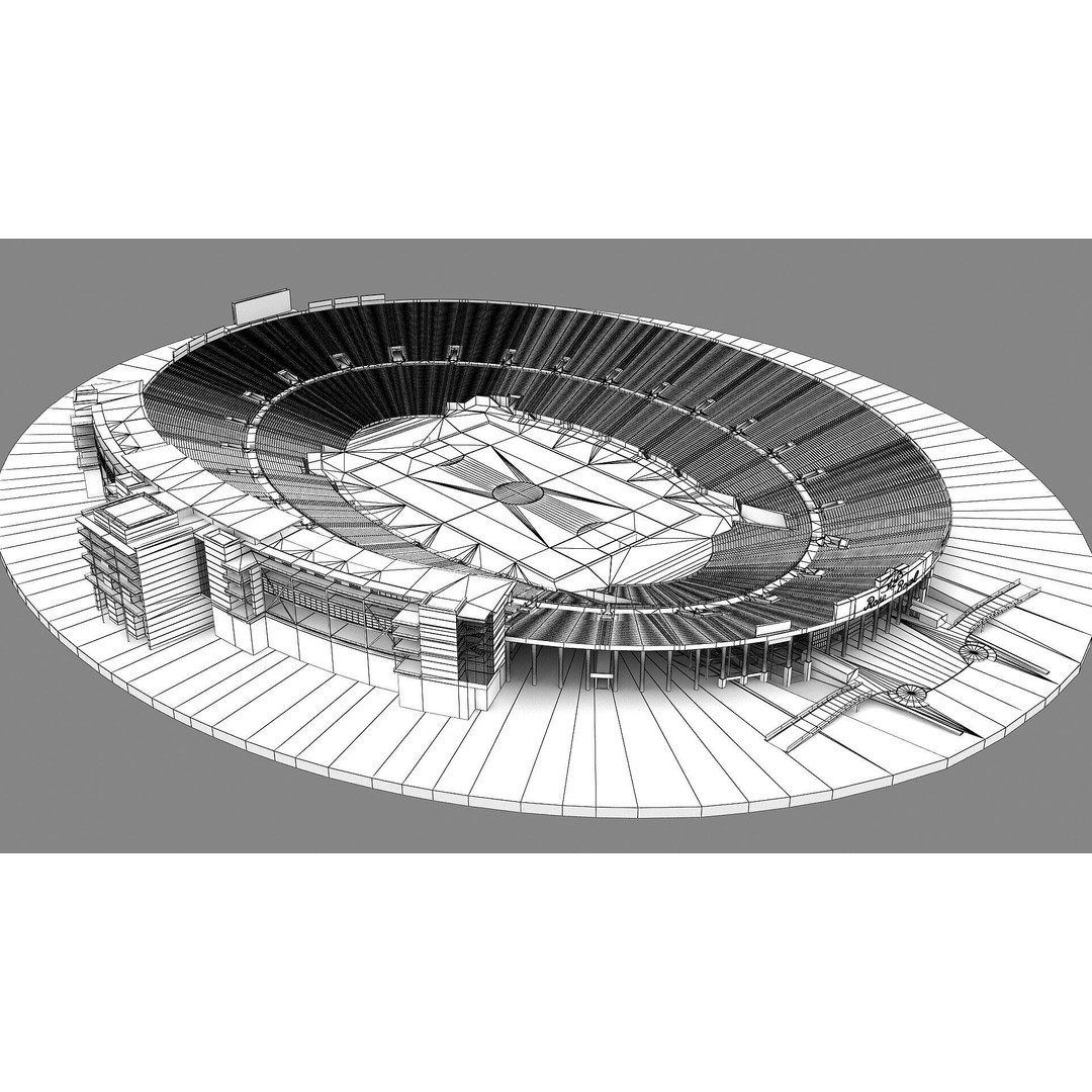 Rose Bowl Stadium 3D Model – High Poly PBR Asset, FBX & OBJ