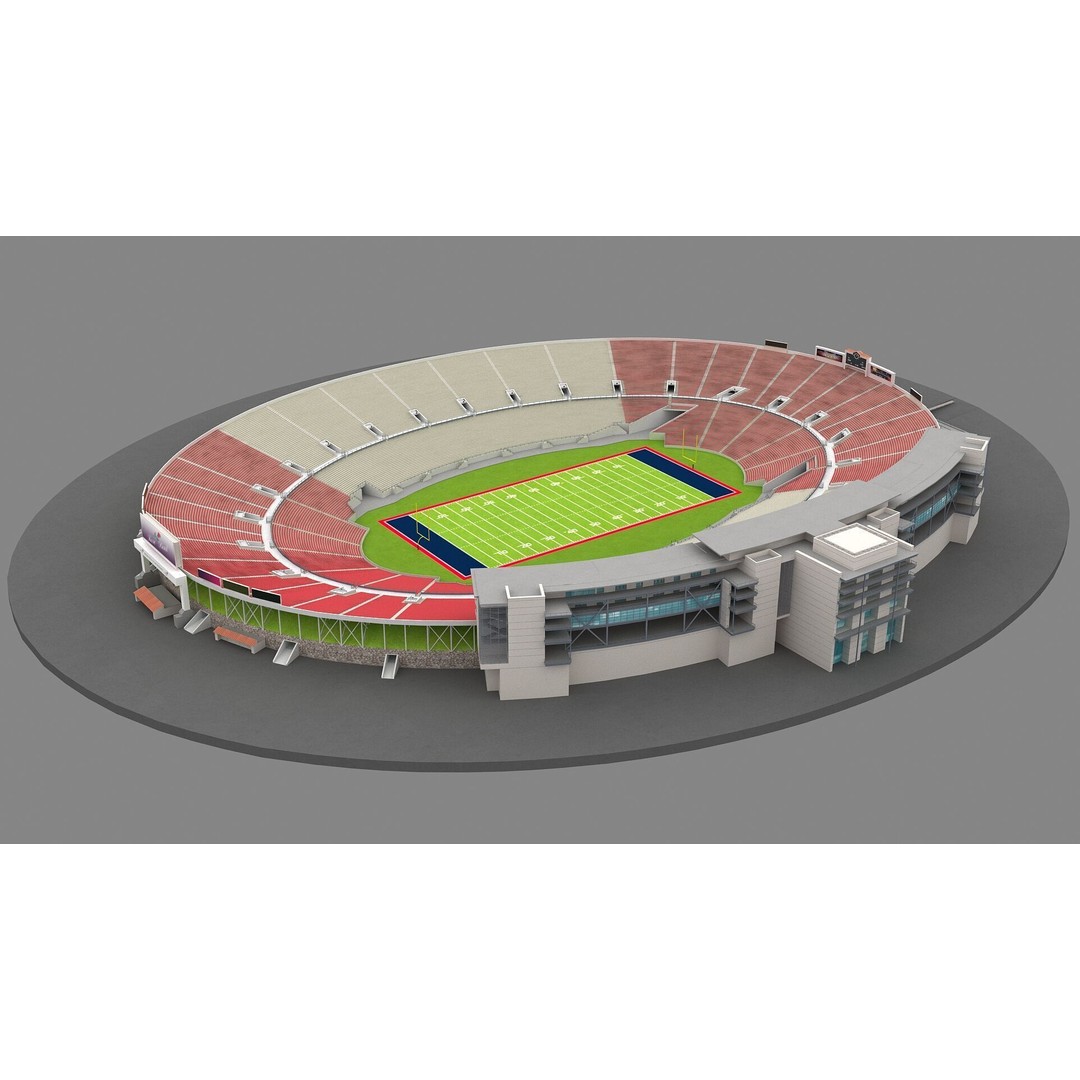 Rose Bowl Stadium 3D Model – High Poly PBR Asset, FBX & OBJ - View 21