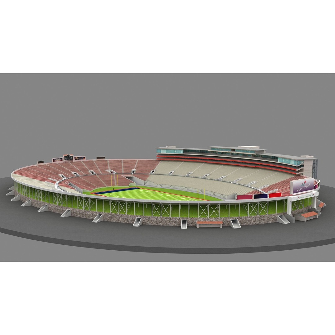 Rose Bowl Stadium 3D Model – High Poly PBR Asset, FBX & OBJ - View 25