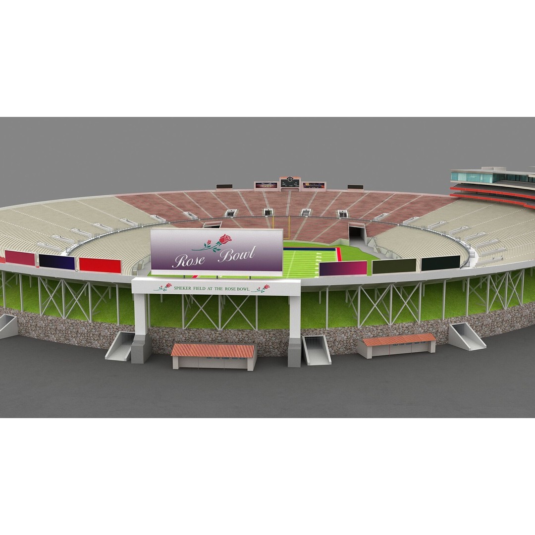 Rose Bowl Stadium 3D Model – High Poly PBR Asset, FBX & OBJ - View 35