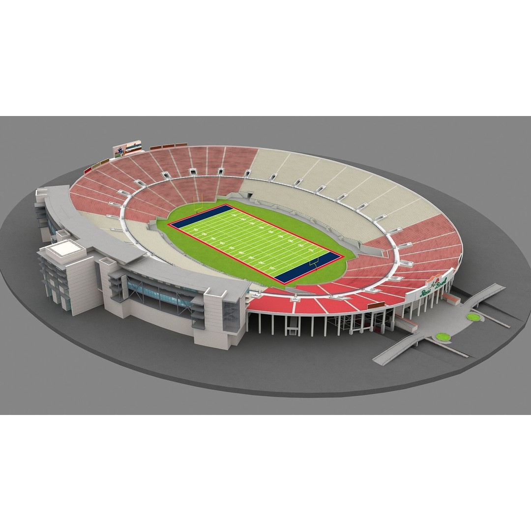 Rose Bowl Stadium 3D Model – High Poly PBR Asset, FBX & OBJ - View 36