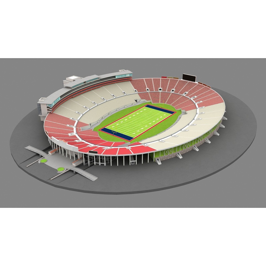 Rose Bowl Stadium 3D Model – High Poly PBR Asset, FBX & OBJ - View 6