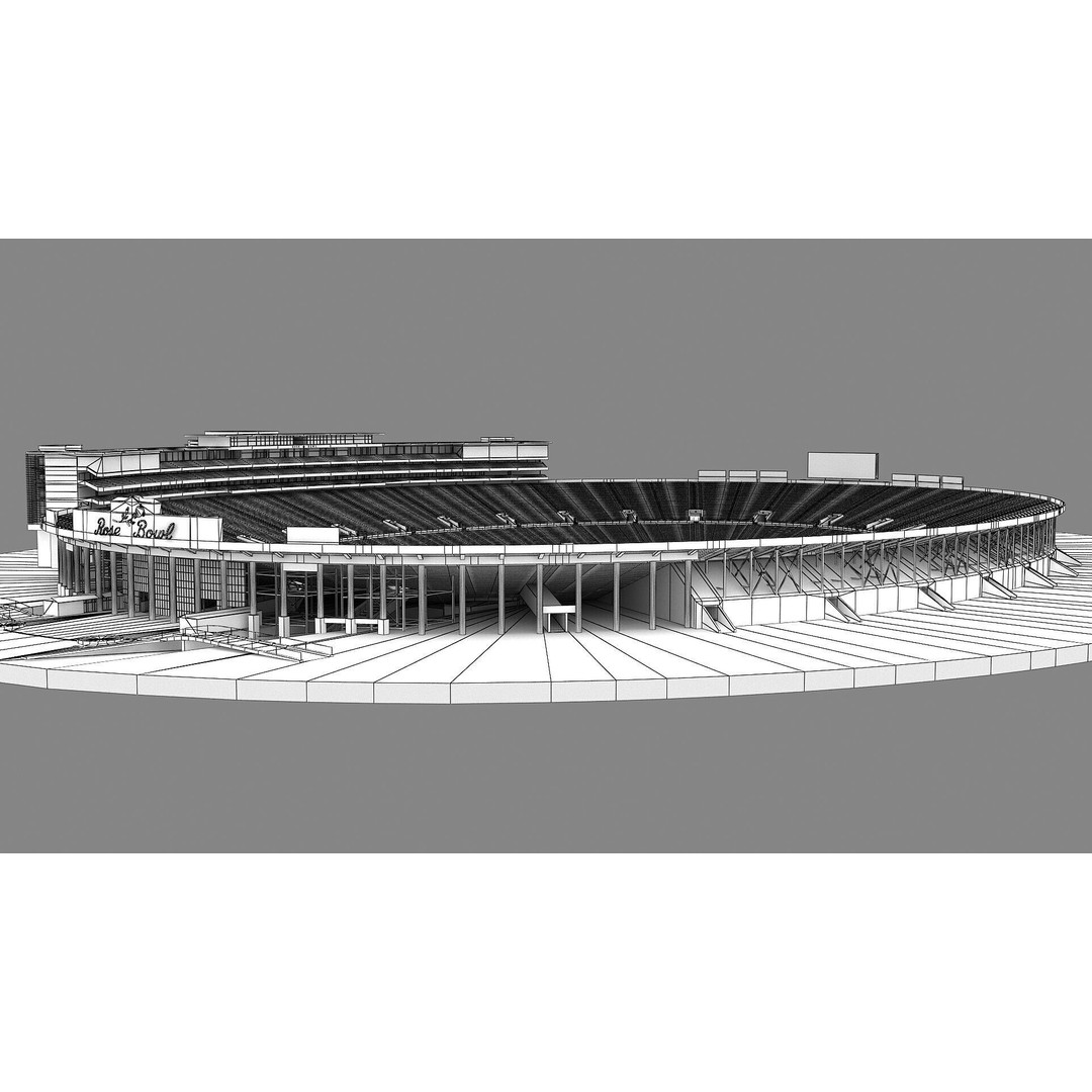 Rose Bowl Stadium 3D Model – High Poly PBR Asset, FBX & OBJ - View 69