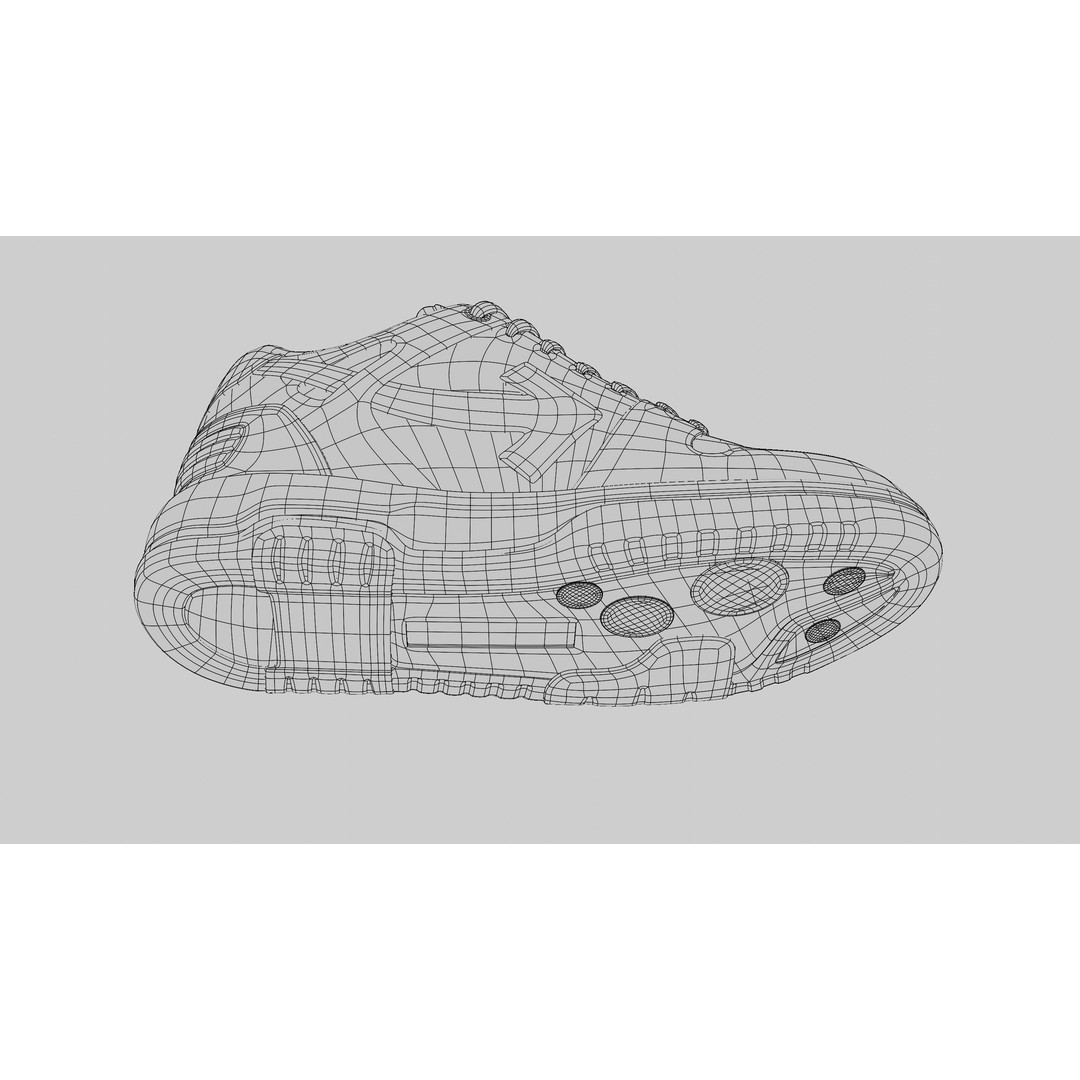 Off White Arrow Sneaker Boot 3D Model – Low Poly Game Asset, PBR Textures - View 10