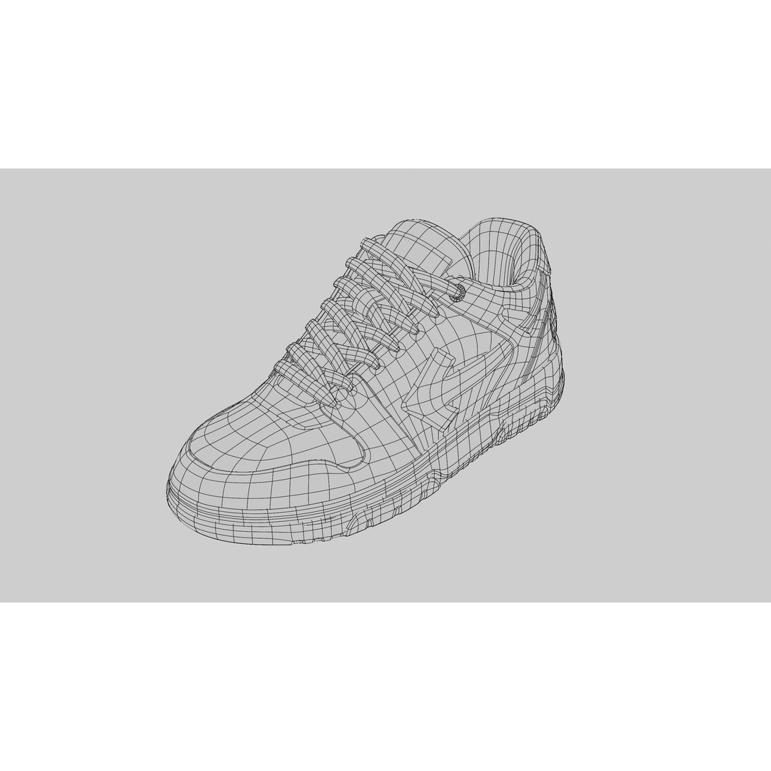 Off White Arrow Sneaker Boot 3D Model – Low Poly Game Asset, PBR Textures - View 11