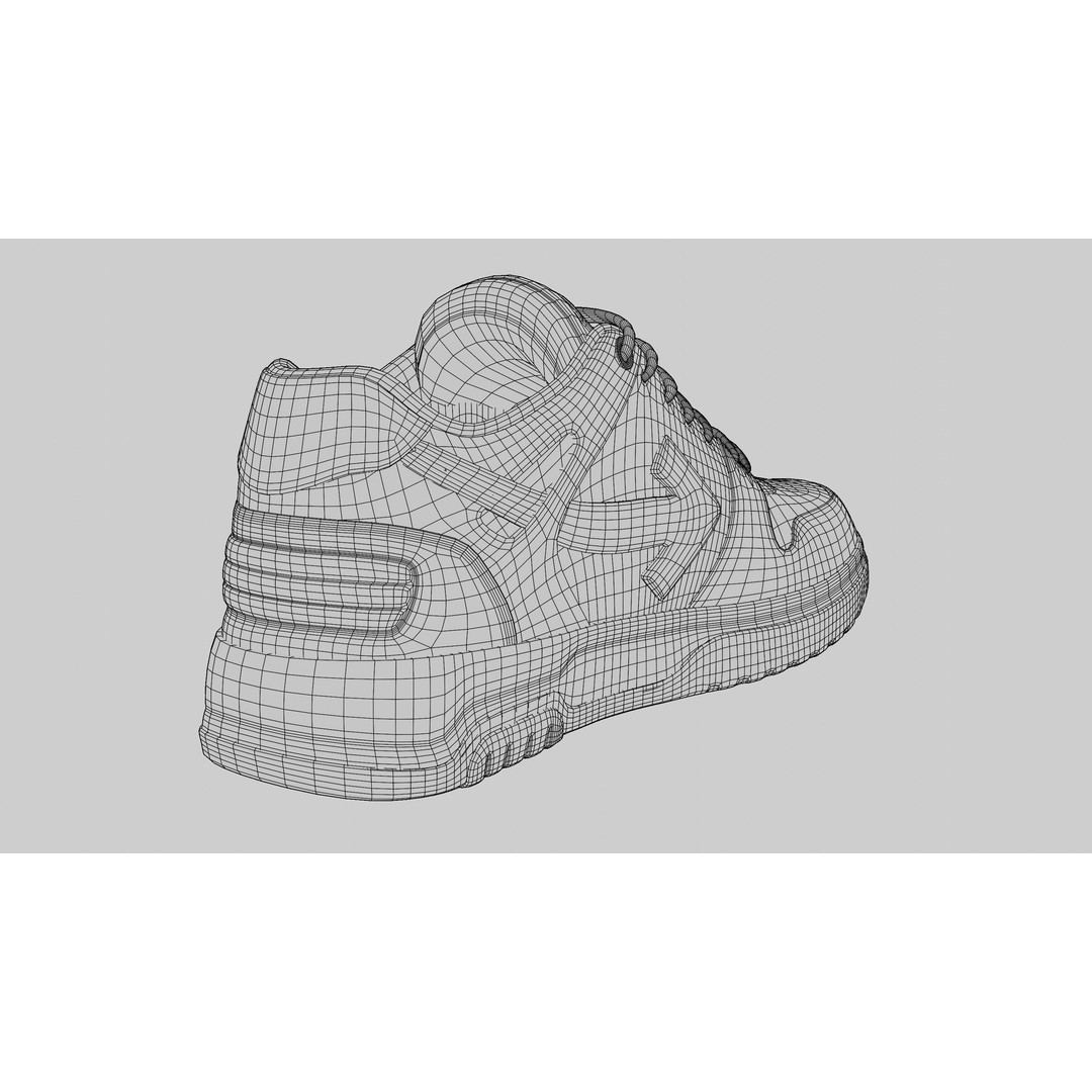 Off White Arrow Sneaker Boot 3D Model – Low Poly Game Asset, PBR Textures - View 12