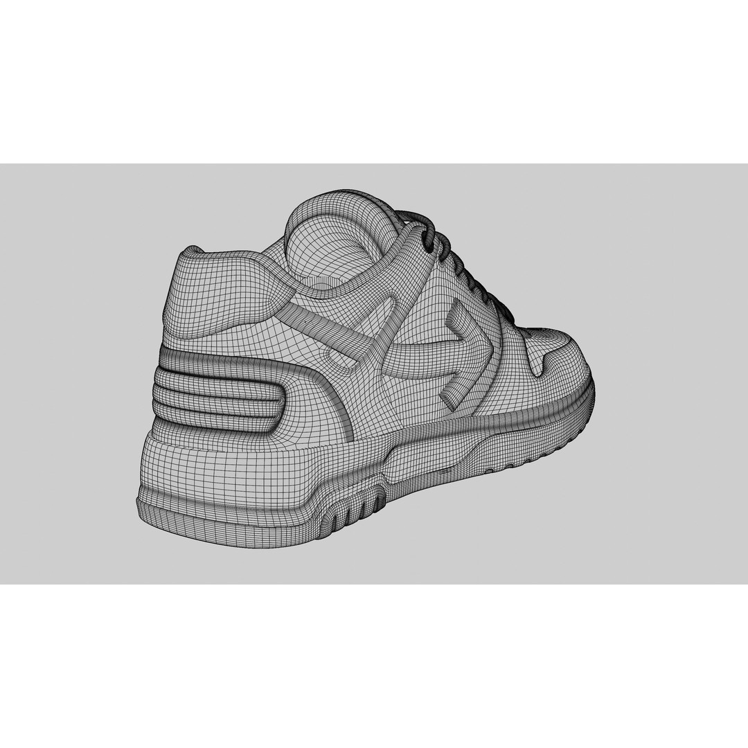 Off White Arrow Sneaker Boot 3D Model – Low Poly Game Asset, PBR Textures - View 15