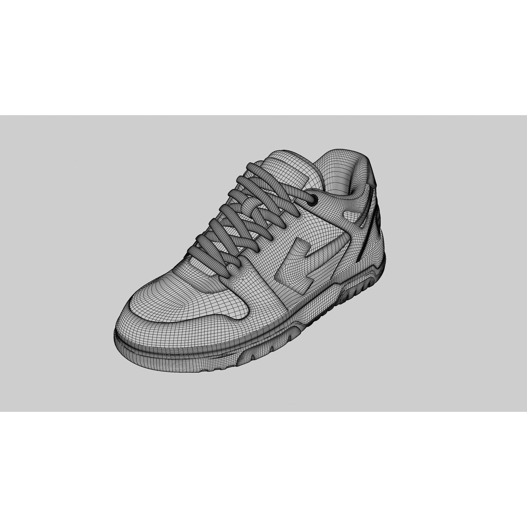 Off White Arrow Sneaker Boot 3D Model – Low Poly Game Asset, PBR Textures - View 17