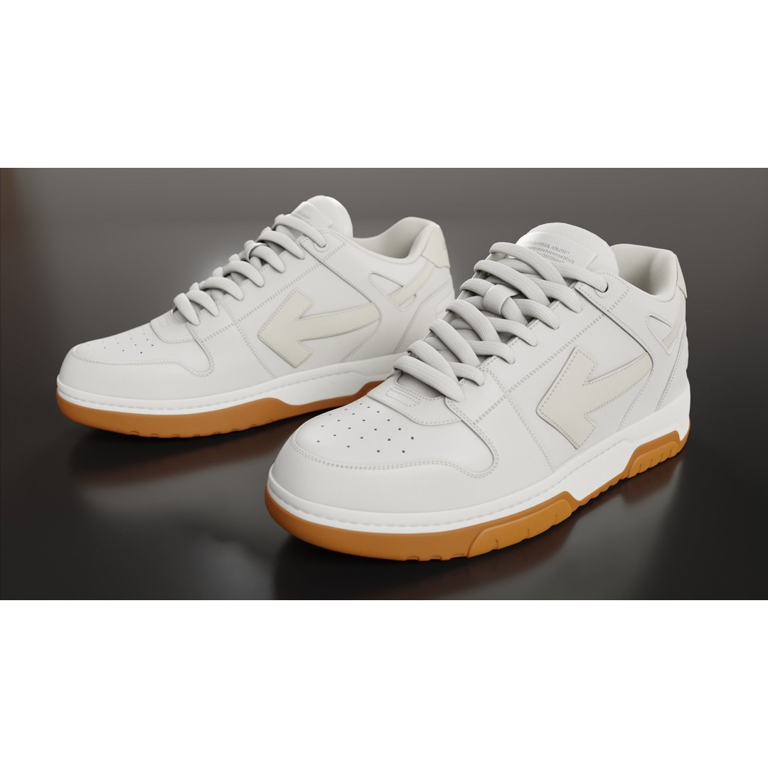 Off White Arrow Sneaker Boot 3D Model – Low Poly Game Asset, PBR Textures - View 20