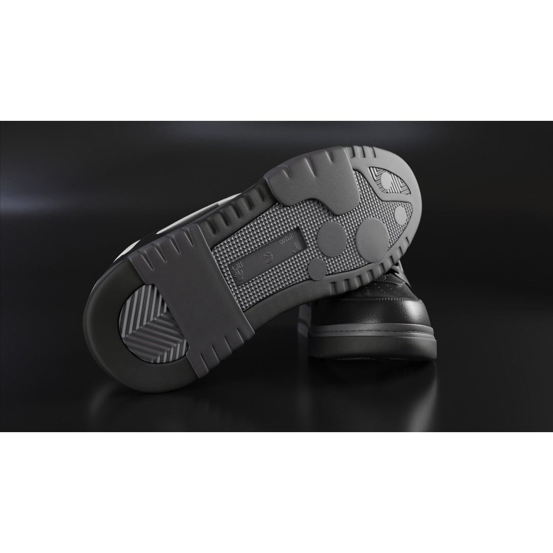 Off White Arrow Sneaker Boot 3D Model – Low Poly Game Asset, PBR Textures - View 33