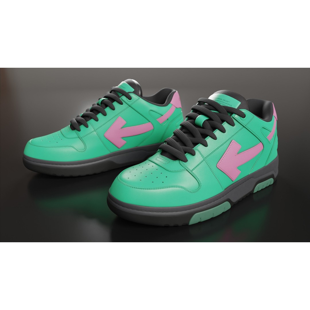 Off White Arrow Sneaker Boot 3D Model – Low Poly Game Asset, PBR Textures - View 46