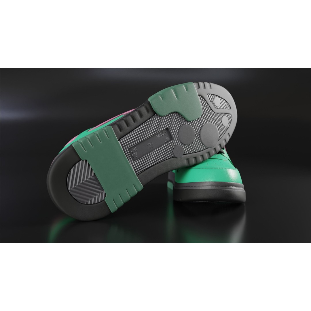 Off White Arrow Sneaker Boot 3D Model – Low Poly Game Asset, PBR Textures - View 50