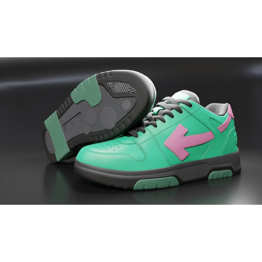Off White Arrow Sneaker Boot 3D Model – Low Poly Game Asset, PBR Textures - View 51