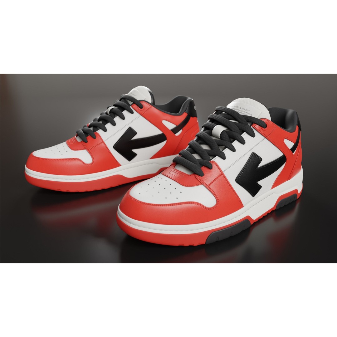 Off White Arrow Sneaker Boot 3D Model – Low Poly Game Asset, PBR Textures - View 75