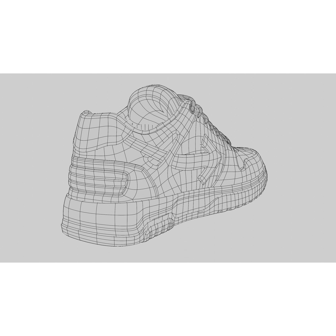 Off White Arrow Sneaker Boot 3D Model – Low Poly Game Asset, PBR Textures - View 9