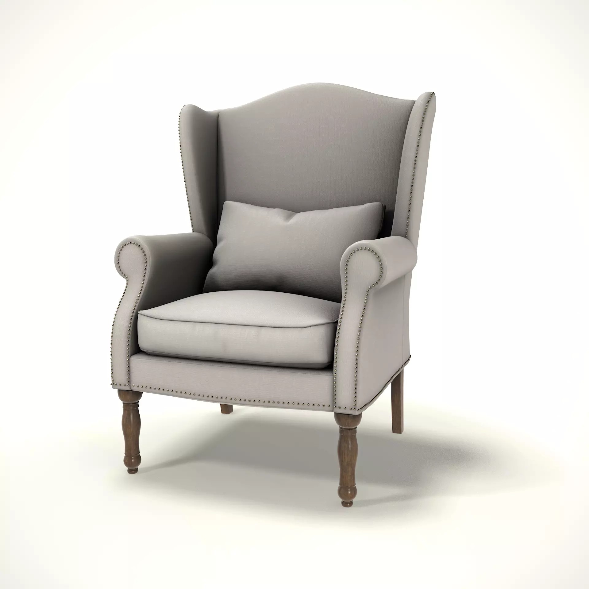 Wingback Chair - Low-Poly Game-Ready 3D Model - View 2