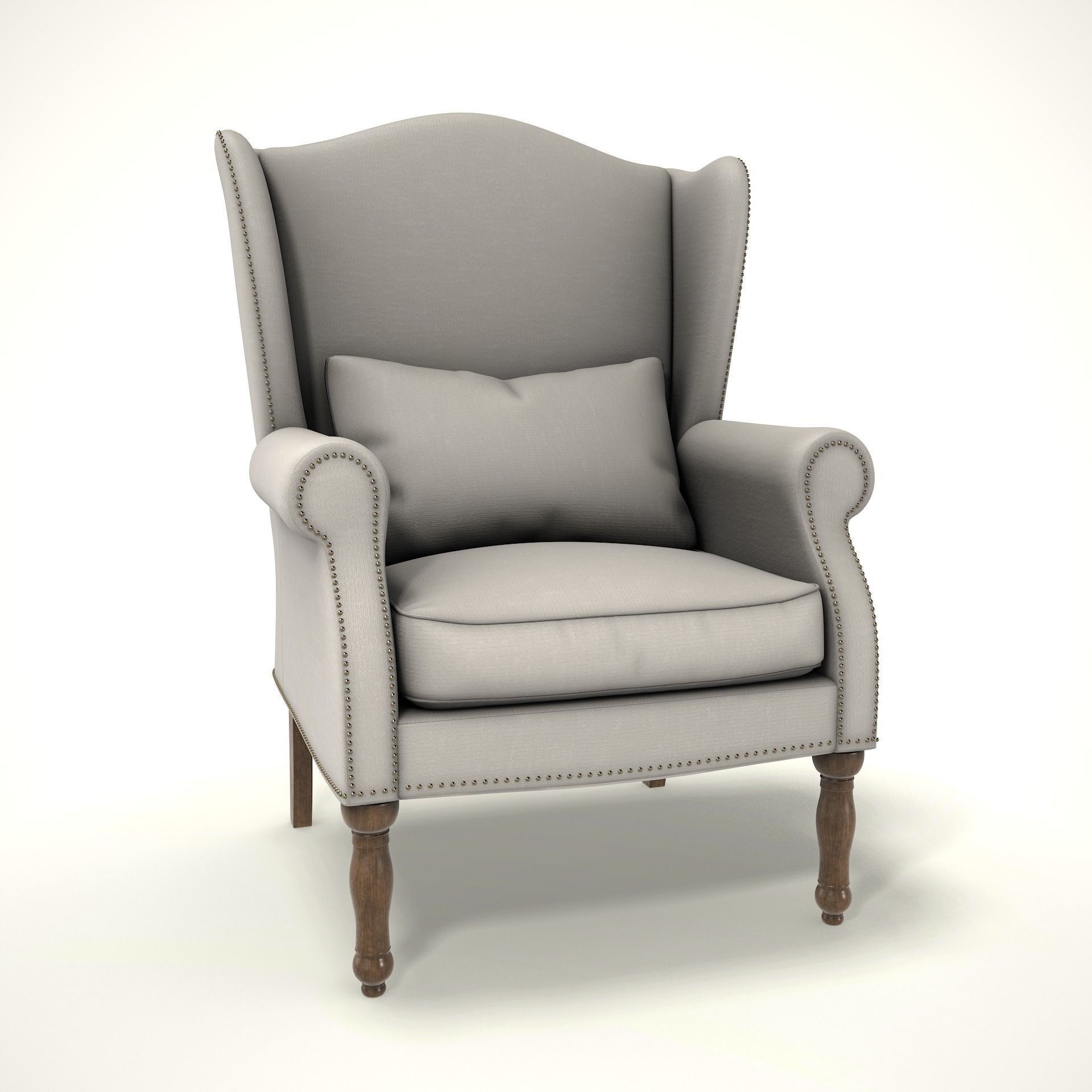 Wingback Chair - Low-Poly Game-Ready 3D Model - View 5