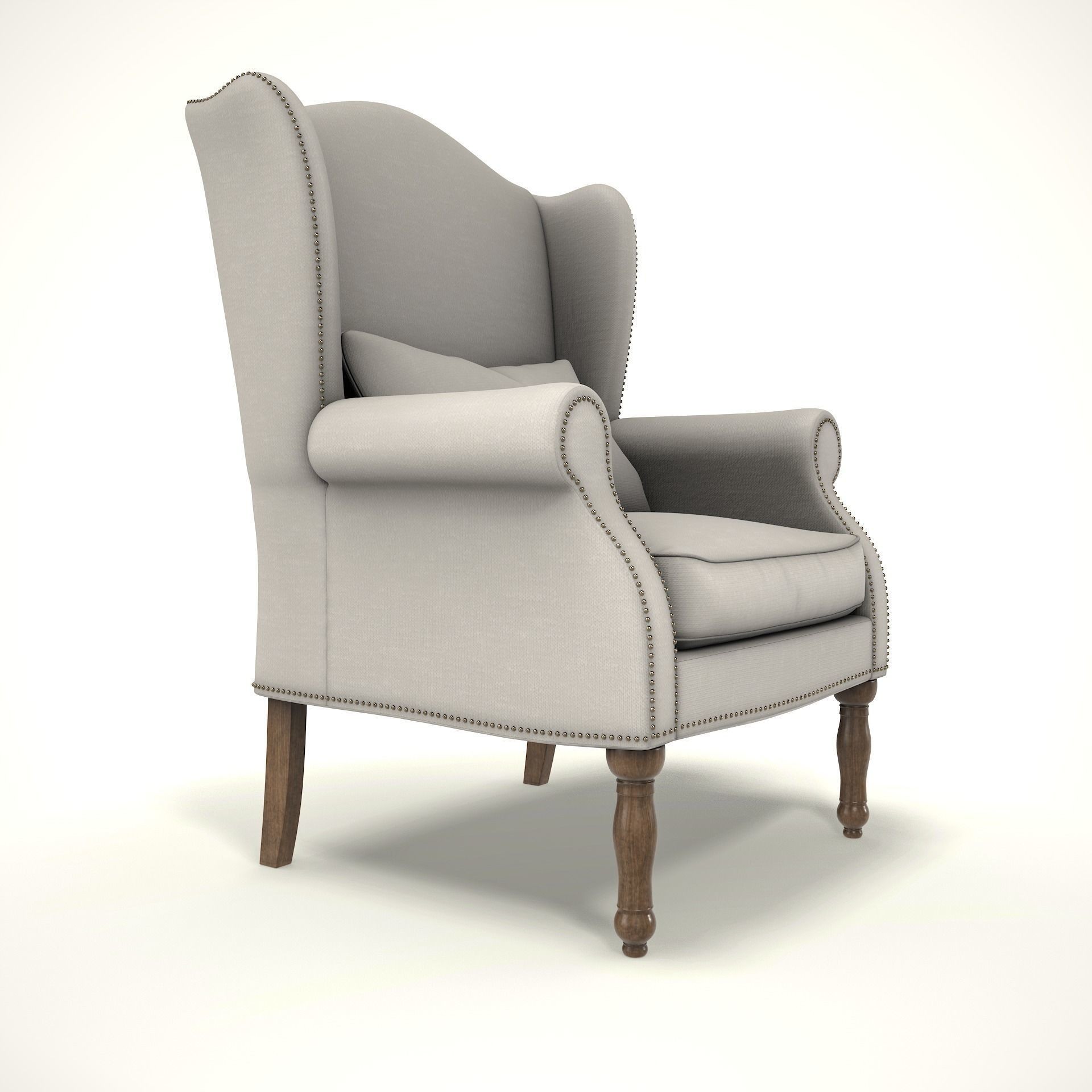 Wingback Chair - Low-Poly Game-Ready 3D Model - View 6